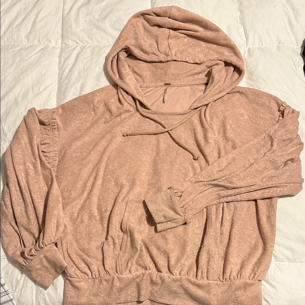 Free People Blush Hoodie Sweatshirt